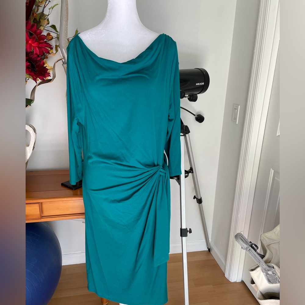 Ann Taylor Teal Wrapped Dress